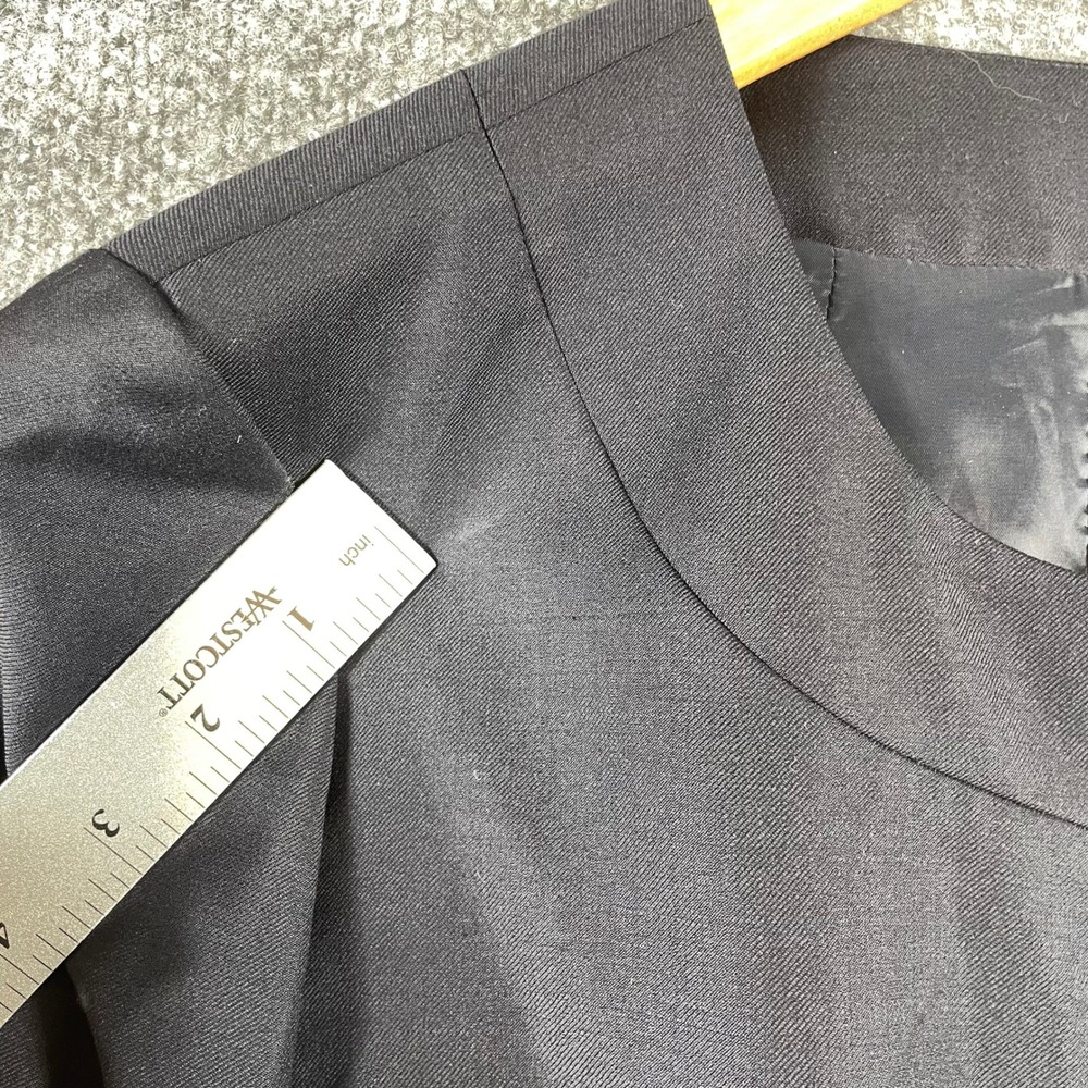 J Crew Jacket Womens 10 Black Wool Collarless Blazer Coat Professional Business - Picture 7 of 10